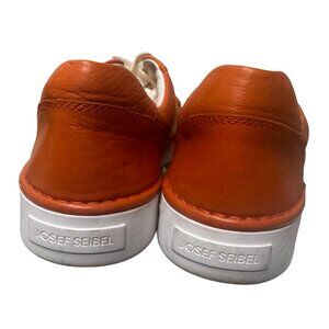 Josef Seibel Orange Leather Lace-Up Sneakers